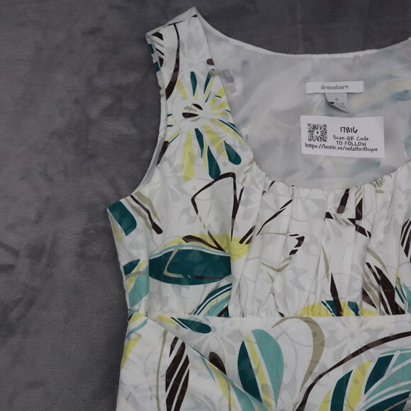 Dressbarn Dress Womens 4 Multicolor Sleeveless Scoop Neck Pleated Knee Length - Picture 10 of 16